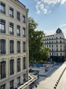 リヨンにあるAppartement de Standing pour 6 refait à neufの大きな白い大きな建物