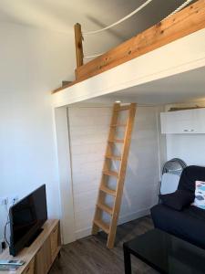 TV a/nebo společenská místnost v ubytování Le Joffre - studio sur la digue en centre ville