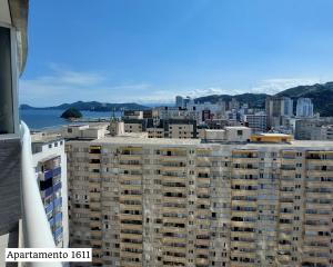 a view of a city from a building at Book Santos - Condomínio Unlimited - Apartamento com Vista Mar e Apartamento com Vista Piscina in Santos