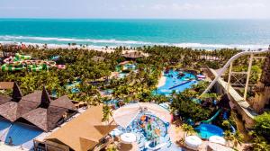 an aerial view of a water park near the beach at Pousada Dragao Do Mar in Fortaleza