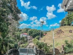 a hill with palm trees and a blue sky at VILLAS N 1 Aumis Saint-Philippe in Fort-de-France +13 photos