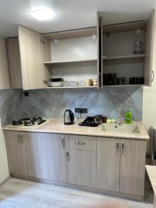 a kitchen with a sink and a counter top at Zvartnoc House in Ejmiatsin