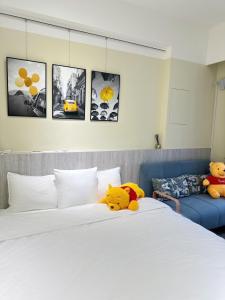 Giường trong phòng chung tại Ｎ 24.8 二館-宜蘭頭城民宿