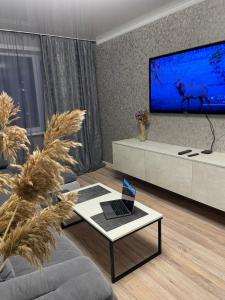 TV a/nebo společenská místnost v ubytování Отличная двушка в центре Темиртау