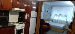 Kuchyň nebo kuchyňský kout v ubytování New Apartament