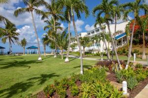 um resort com palmeiras num parque em Caribbean Life in St. Thomas em Bolongo