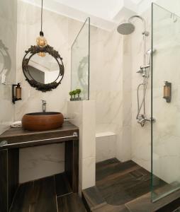 Koupelna v ubytování Maisonette Pylos