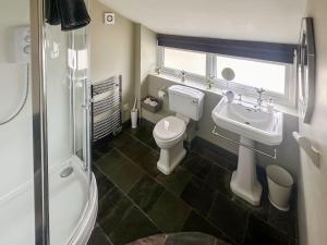 uma casa de banho com um WC e um lavatório em Millies Place em Saint Stephen