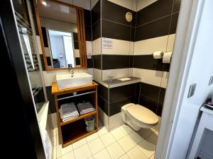 パリにあるラミラルの小さなバスルーム(洗面台、トイレ付)