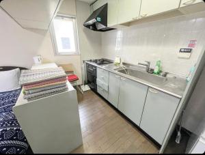 Kuchyň nebo kuchyňský kout v ubytování MATUBARA HOUSE