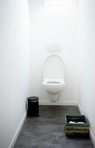 bagno con servizi igienici in una camera bianca. di ++++ CENTRAL DUPLEX RENOVE 5 PIECES 150M2 A 8 MN DE LA PLACE DALTON ++++ a Boulogne-sur-Mer