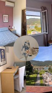a collage of pictures of a bedroom with a bed and a window at Locanda Maria in Ameglia