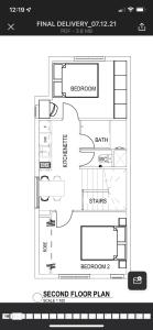 un dessin d'un plan d'étage d'une maison dans l'établissement Cozy Room Next to Bond University, à Gold Coast
