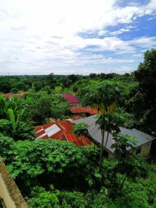 an overhead view of a village with trees and buildings at Sinthia Hotel Apartments in Chaki Chaki