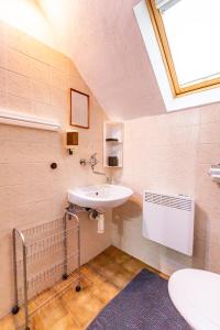 a bathroom with a sink and a window at Country Saloon in Vranov nad Dyjí