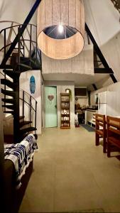 Posezení v ubytování Barra do Una Chalé