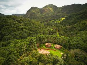 an aerial view of a valley with mountains at Pousada Casa Campestre in Gonçalves
