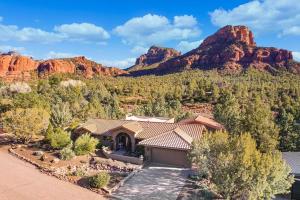 an aerial view of a home in the mountains at Mammoth Rock Retreat Villa-Sleeps 4 in Sedona