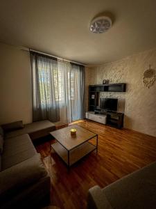 sala de estar con sofá y mesa de centro en Dado apartman 2 en Kraljevo