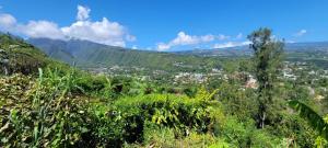 a view of a city from a mountain at Studio avec superbe vue in Entre-Deux