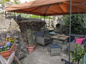 Zahrada ubytování Waldblickwohnung mit schöner Terrasse und Kamin
