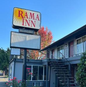 a roma inn sign in front of a building at Rama Inn in Washougal