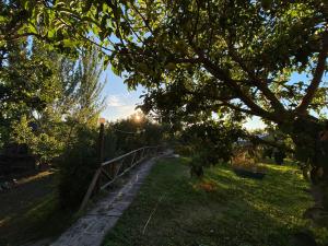un camino en un parque con una valla y árboles en Stone Art Guest House & Camping en Pemzashen