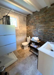 a bathroom with a toilet and a sink at L'ALPILLE - Maison de vacances située à 10 mn à pied du centre ville de St Rémy avec place de parking privative in Saint-Rémy-de-Provence