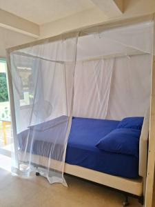 a bed with a canopy in a room at You 4 Ric Apartment 2: Fully-furnished 2-bedroom in Choiseul