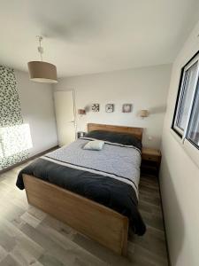 米薩訥的住宿－Chambres 24h du Mans，一间卧室,卧室内配有一张大床