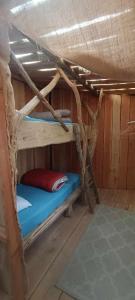Poschodová posteľ alebo postele v izbe v ubytovaní Cabanes des Landes- cabane sur pilotis