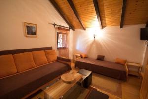 ein Wohnzimmer mit einem Sofa und einem Tisch in der Unterkunft Ferienwohnung für 8 Personen ca 100 m in Novigrad, Istrien Istrische Riviera in Karpinjan