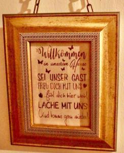 a picture of a sign in a frame on a wall at Ferienwohnung für 3 Personen ca 55 qm in Görlitz, Lausitz Lausitzer Seenland - b55639 in Görlitz