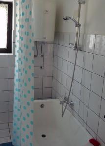 a bathroom with a shower and a bath tub at Apartment Marijana, Free Parking in Selce