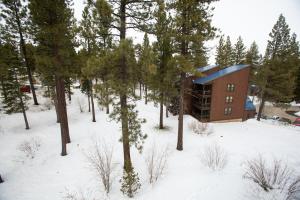 a building in the snow next to some trees at One BDR at Northstar Walk to Village in Truckee
