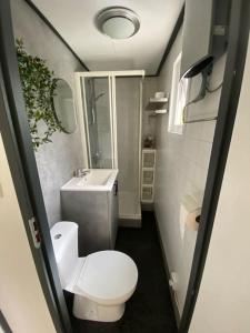 Koupelna v ubytování Sfeervol chalet Hoenderloo, de Veluwe