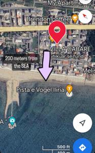 a map of a city with a map of a beach at VILLA CABARE Apartments&Rooms in Durrës