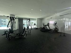 a gym with several exercise bikes in a room at Razak City Centre KL SkyView 45th in Kuala Lumpur