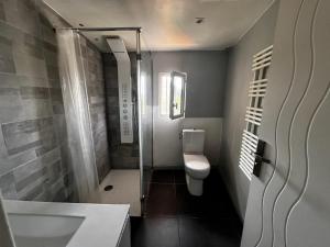 a bathroom with a shower and a toilet at Charmante maison Climatisé avec Netflix et Disney plus in Touet-de-lʼEscarène +28 photos