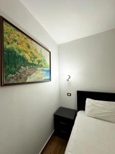 um quarto com uma pintura pendurada na parede em Hotel Nature em Kolonjë