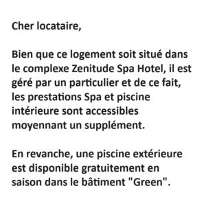 a screenshot of a cell phone with a text overlay at Suite Deluxe vue sur Golf in Juvignac