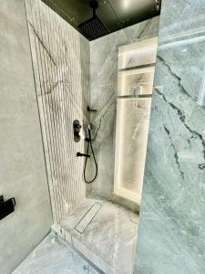 a bathroom with a shower with a shower at EMPIRE PLATINUM SUITES in New Delhi
