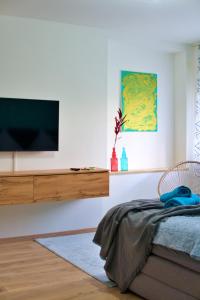 Postel nebo postele na pokoji v ubytování Garten-Blick-Baldeneysee