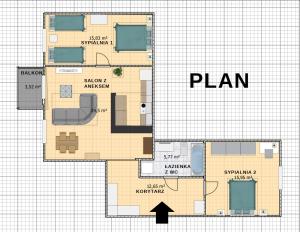 Plán poschodí v ubytovaní Apartament Peowiaków Superior