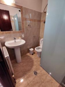łazienka z umywalką i toaletą w obiekcie Cozy Nest w mieście Neo Karlowasi