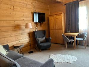 Telewizja i/lub zestaw kina domowego w obiekcie Willa Płazówka Białczańska