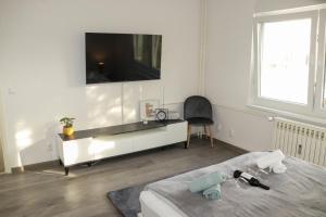 Postel nebo postele na pokoji v ubytování Apartman Callosum