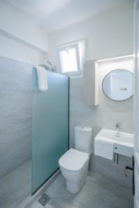 ein Bad mit einem WC und einem Waschbecken in der Unterkunft Blue Horizon Studios in Vasilikos