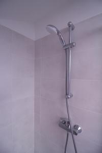 łazienka z prysznicem z głowicą prysznicową w obiekcie La dimora w mieście Borgo San Dalmazzo