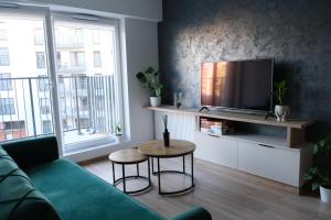 Telewizja i/lub zestaw kina domowego w obiekcie Apartments Space and More, Dmowskiego - 20 minut do RYNKU, Self Check-In 24H, Parking